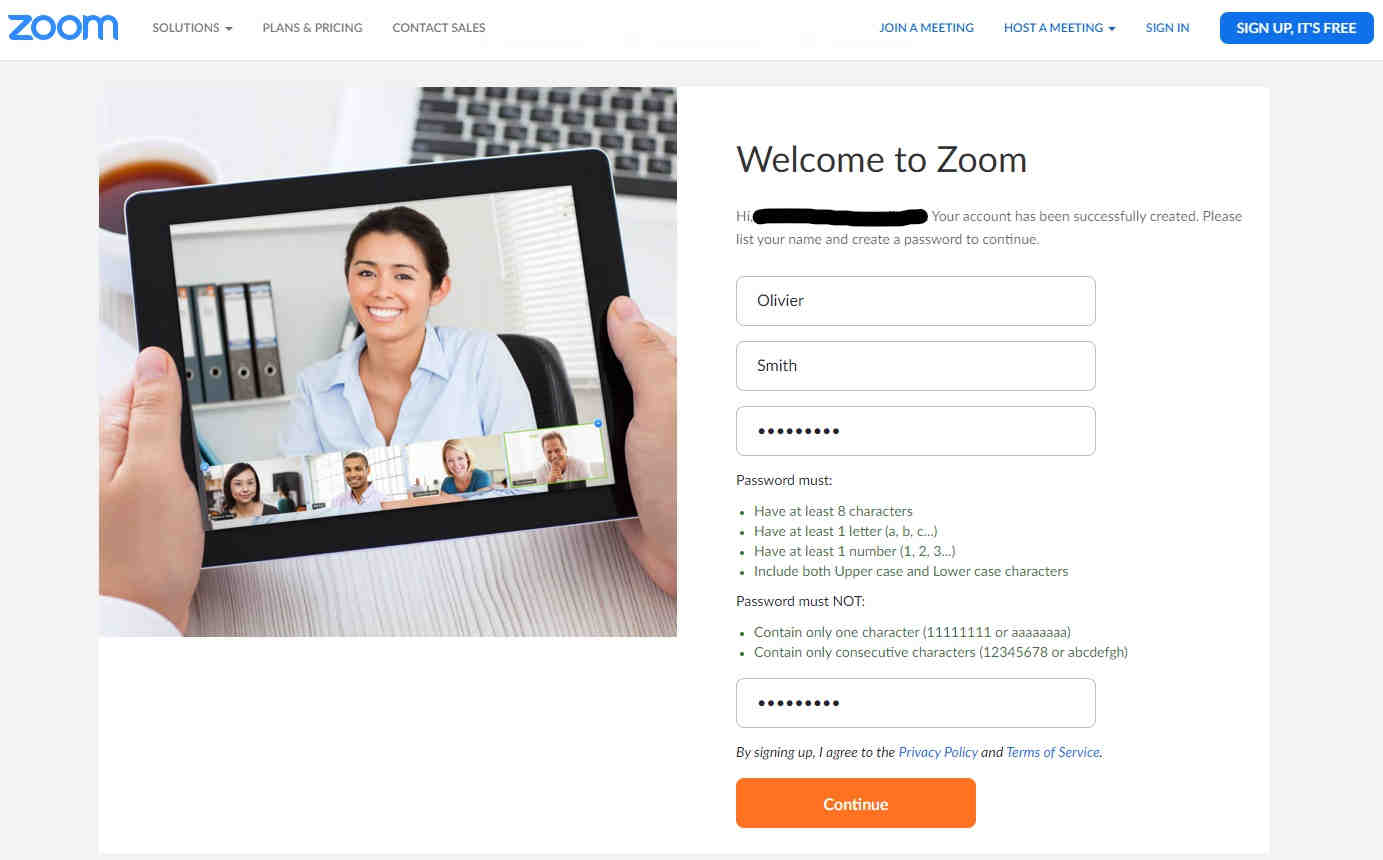 Create a Zoom account