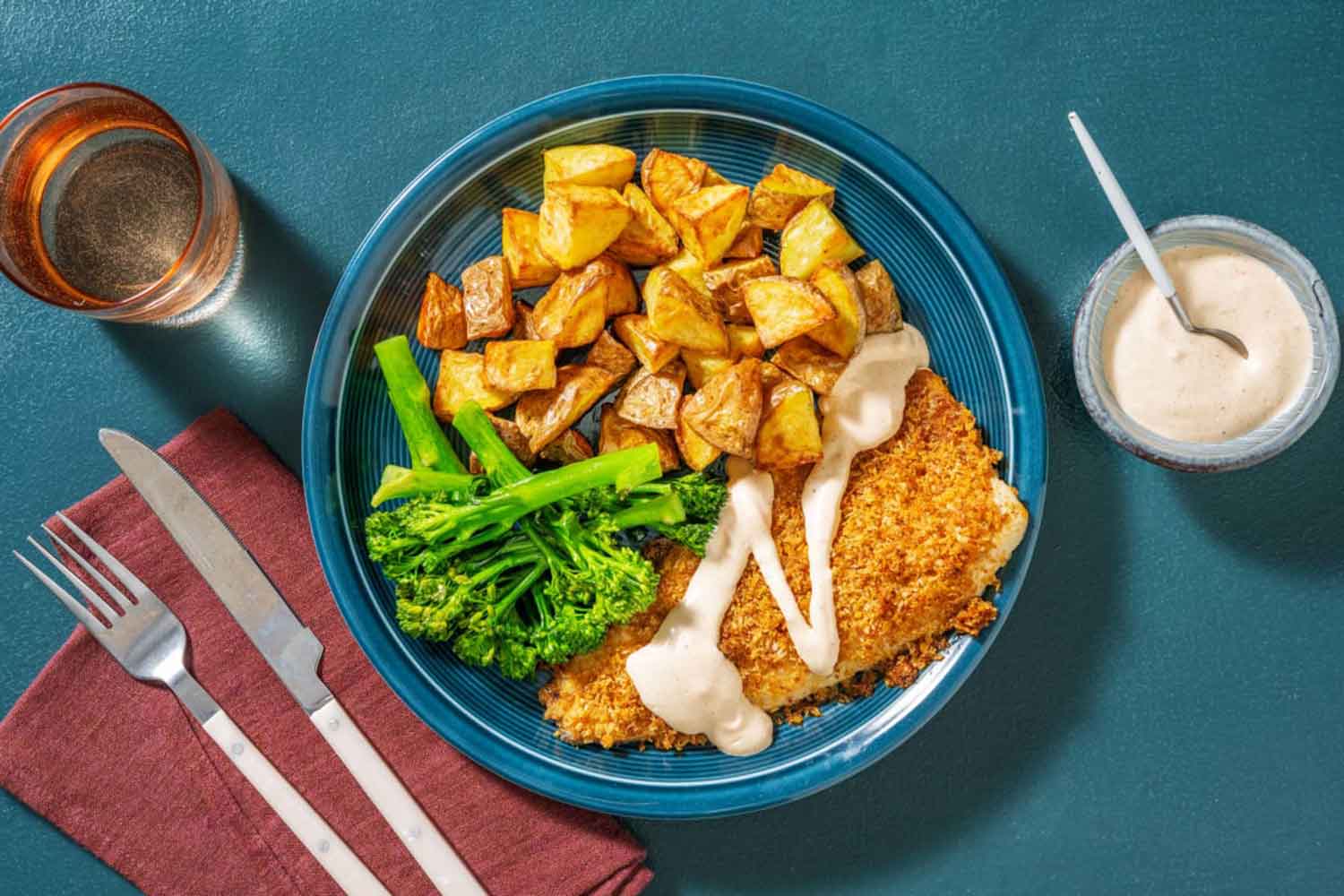 Cajun crumbed sea bass and paprika potatoes recipe Rest Less