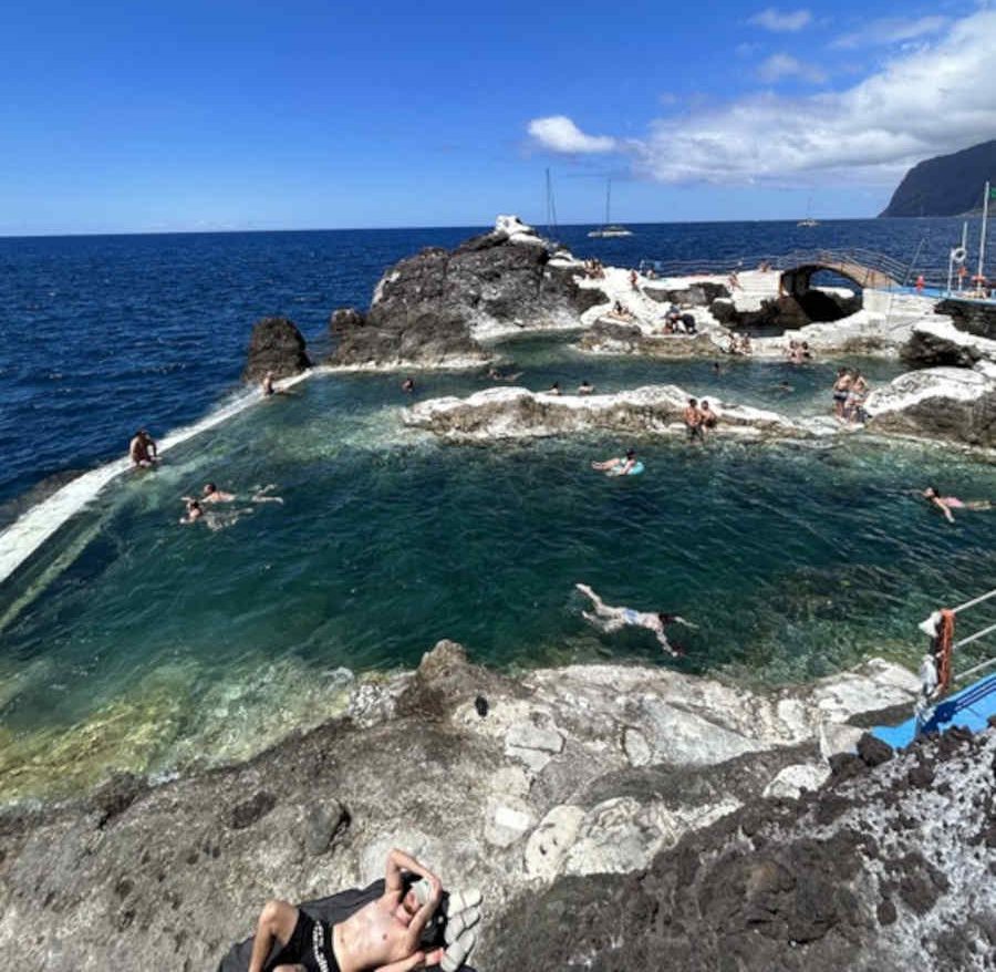 Taking a dip at Poças do Gomes