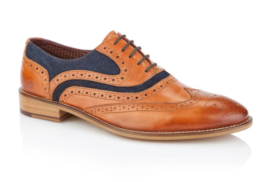 Soar Denim and Leather Wingtip Brogues