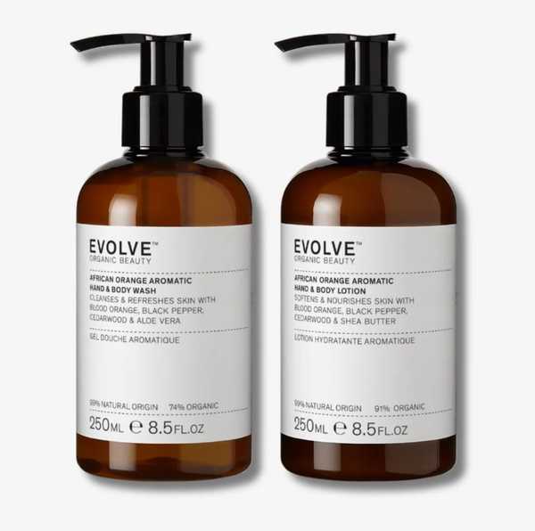 Evolve African Orange Hand Wash and Body Lotion