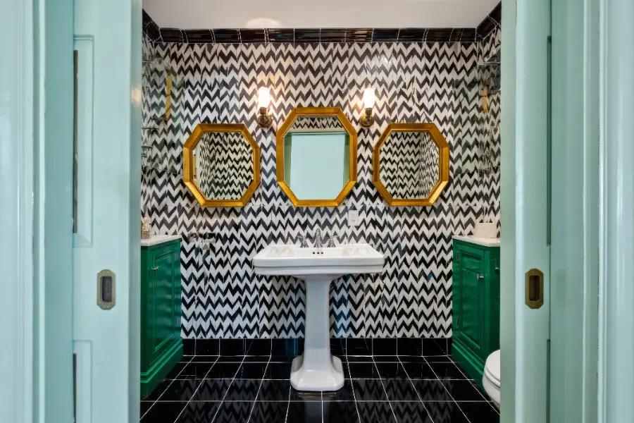Bold patterned wallpaper
