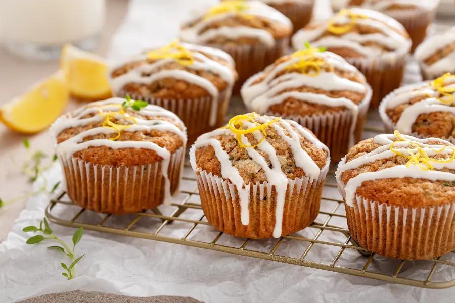 Lemon and thyme courgette drizzle muffins