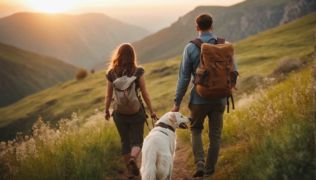 Couple with dog