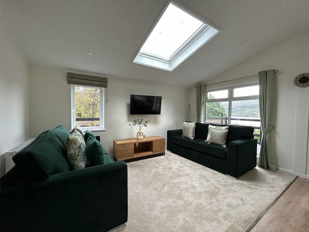 Living space in 2 Bedroom Luxury Lodge