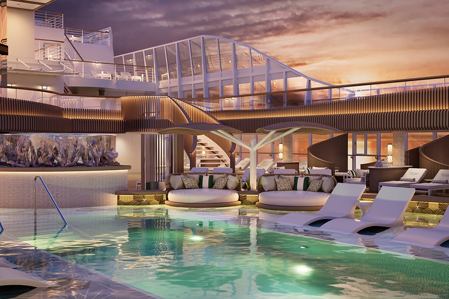 Oceania Allura is the sister ship to Oceania Vista (pictured) and features a similar design