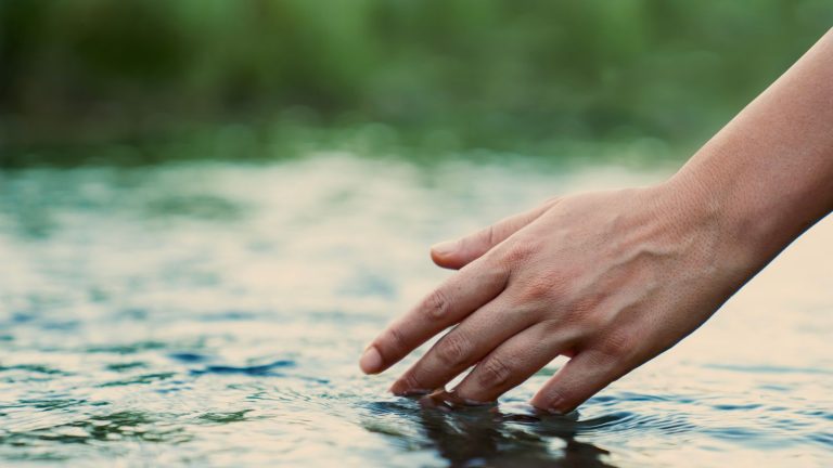 Wild swimming woman